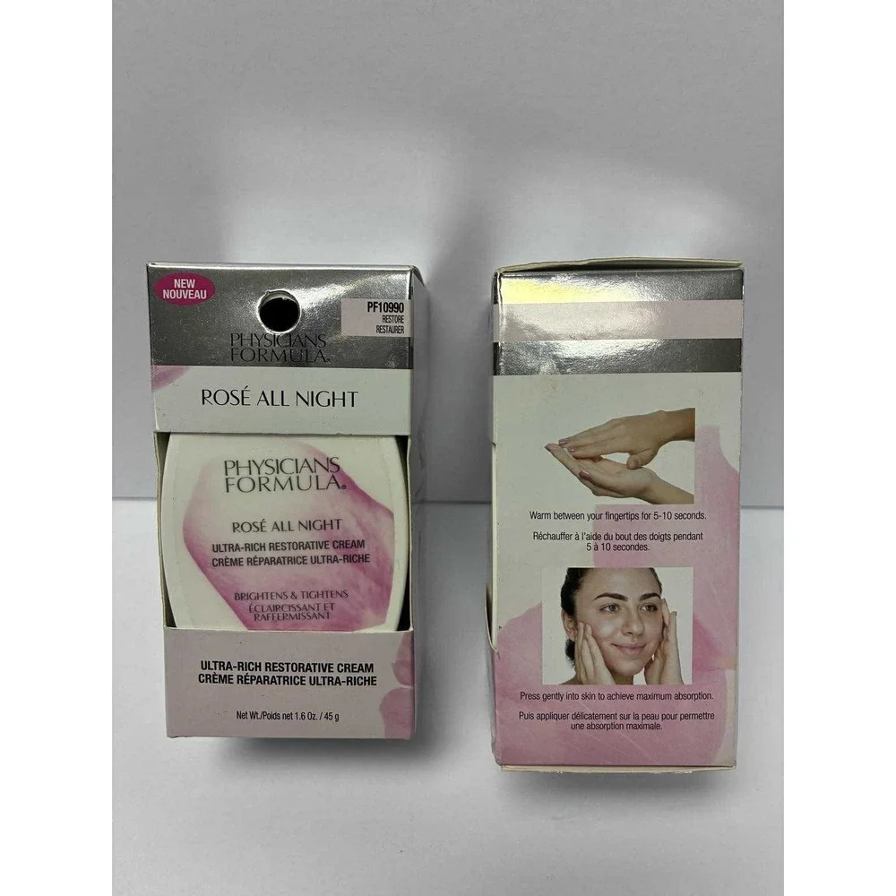 2X Physicians Formula Rose All Night Ultra-Rich Restorative Cream 1.6 oz EACH